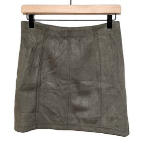 NWT Shinestar Olive Faux SuedeMini Skirt